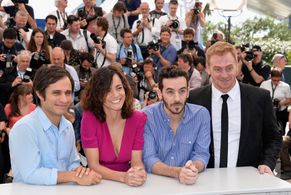Alice Braga, Gael García Bernal, Claudio Tolcachir, and Pablo Fendrik at an event for Ardor (2014)
