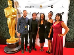 Team Neemkomok @the Academy hosted by NFMLA. With director Douglas Cushnie, Nitzua Chama, Andoni Garcia and Stephanie Ho