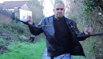 Rhys Horler using his martial art weapon skills (Tonfas) in 