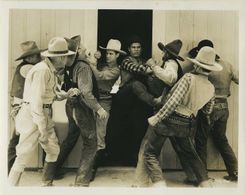 C.V. Bussey, Jim Corey, Tracy Layne, Cliff Lyons, Ken Maynard, Bud McClure, Lew Meehan, Nat Pendleton, and Jack Perrin i