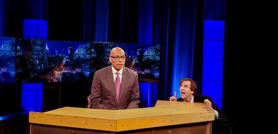 Anthony Aibel on set with Emmy Award-winning journalist, CNN anchor and actor Tony Harris in 'The Return of Brian Willin