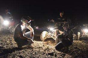 Travis Willingham and Director Keith Arem on set