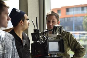 Aaron Falvey on the set of 'Ascendance'.