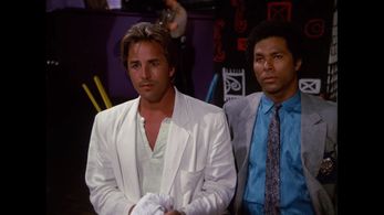 Don Johnson and Philip Michael Thomas in Miami Vice (1984)