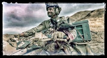 Justin Melnick and Dita the Hair Missile Dog