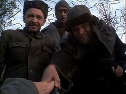 Vladas Bagdonas, Pyotr Merkurev, and Oleg Shapko in Come and See (1985)