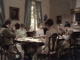 Sabina Franklyn, Elizabeth Garvie, Clare Higgins, Priscilla Morgan, Tessa Peake-Jones, and Moray Watson in Pride and Pre