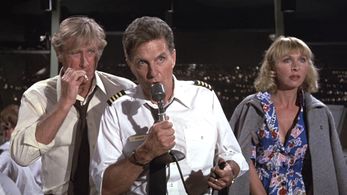 Lloyd Bridges, Robert Stack, and Lee Terri in Airplane! (1980)