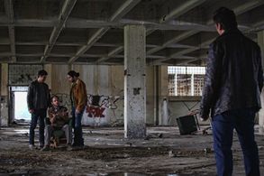 Lior Ashkenazi, Guy Adler, and Rotem Keinan in Big Bad Wolves (2013)