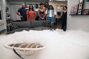 Angel Parker, Grasie Mercedes, Nicole Byer, Carl Tart, Echo Kellum, Maya Lynne Robinson, and Justin Cunningham in Grand 