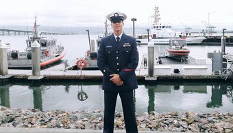 Derek Quick in his U.S. Coast Guard Uniform