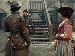 Santiago Cabrera, Tamla Kari, and Howard Charles in The Musketeers (2014)