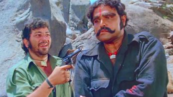 Amjad Khan and Viju Khote in Sholay (1975)