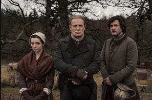 Mark Lewis Jones, Jessica Reynolds, and Alexander Vlahos in Outlander (2014)