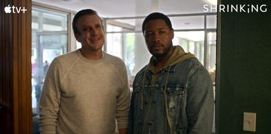 Jason Segel and Luke Tennie as Jimmy and Sean in AppleTV+ Comedy, Shrinking