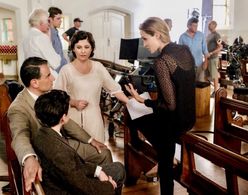 Maddalena Ischiale Italian actress on set with Angelina Jolie, Roger Deakins and Vincenzo Amato