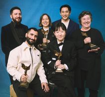 Pamela Koffler, Christine Vachon, Celine Song, Teo Yoo, John Magaro, and David Hinojosa at an event for 39th Film Indepe