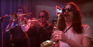 Tom Malone, Lou Marini, and Alan Rubin in The Blues Brothers (1980)