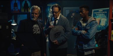 Dan Aykroyd, Henry Czerny, and Marlon Kazadi in Zombie Town (2023)