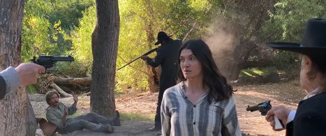 Mike Doherty, Lorraine Etchell, Todd South, Travis Mills, and John Radspinner in The Woman Who Robbed the Stagecoach (20