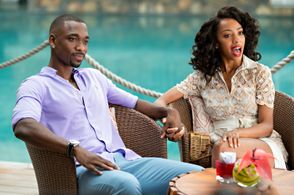 Jay Pharoah and Christiani Pitts in Resort to Love (2021)