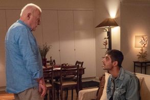 Still of Anthony Hopkins and Irakli Kvirikadze in Where Are You (2021)