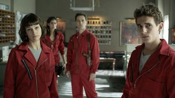 Pedro Alonso, Alba Flores, Úrsula Corberó, and Miguel Herrán in Money Heist (2017)