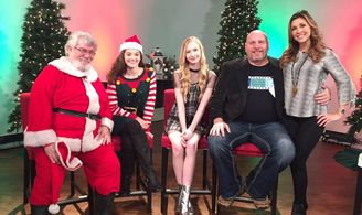 Lily Keene with Erika Bierman, Doug Kaye, Ken Feinberg and Christine Pullara promoting Santa's Bootcamp on the NBC Dayti