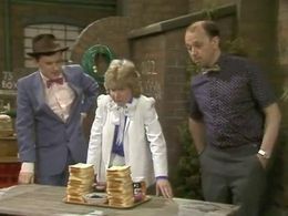 Richard Addison, Sandi Toksvig, and Nick Wilton in No 73 (1982)