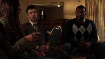 Ainsley with the refugees