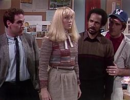 Tim Reid, Joel Brooks, Renae Jacobs, and Steve Ryan in Teachers Only (1982)