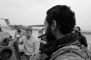 Guy Ritchie, Max Keene, Christian Ochoa Lavernia on the set of The Covenant