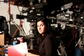 Producer Julie Rubio set of East Side Sushi