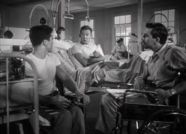 Richard Erdman, Arthur Jurado, and Jack Webb in The Men (1950)