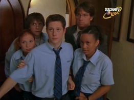 Jeff Douglas, Emma Taylor-Isherwood, Noah Reid, Michael Seater, and Shadia Simmons in Strange Days at Blake Holsey High 