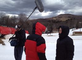 Ashley Blankenship on set as 