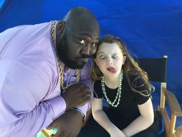 Faizon Love and Teagan Jai on set of Ripped.