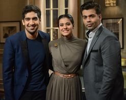 Kajol, Karan Johar, and Ayan Mukerji in Koffee with Karan (2004)