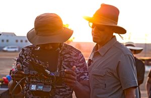 Richard L. Fox & Joe Robert Cole on the set of All Day And A Night