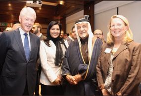 Bill Clinton attends a screening of BORN A KING with Prince Turki Al-Faisal at Georgetown University, Washington, 15 Nov