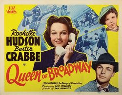 Buster Crabbe, Rochelle Hudson, and Donald Mayo in Queen of Broadway (1942)