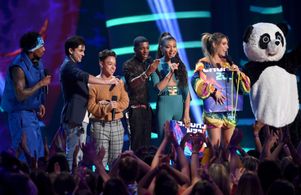 Nick Cannon and Lele Pons at an event for Teen Choice 2018 (2018)