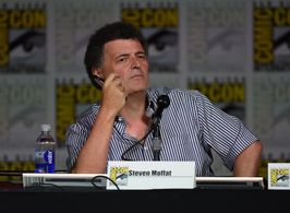 Steven Moffat at an event for Sherlock (2010)
