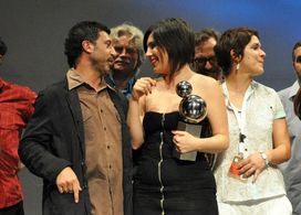 Davide Manuli and Maja Milos in NOVI SAD FILM FESTIVAL, Serbia.