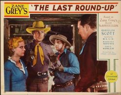 Randolph Scott, Monte Blue, Barbara Fritchie, and Fuzzy Knight in The Last Round-Up (1934)