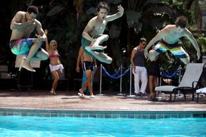 Michael Steger, Matt Lanter, and Tristan Mack Wilds in 90210 (2008)