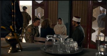 Leslie Hope, Chris Noth, Kal Naga, and Moran Atias in Tyrant (2014)