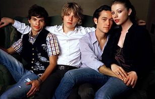 Michelle Trachtenberg, Joseph Gordon-Levitt, Jeffrey Licon, and Brady Corbet at an event for Mysterious Skin (2004)