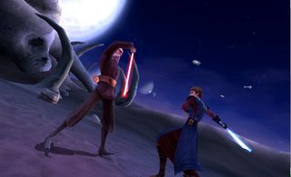 Corey Burton, Mat Lucas, and Matt Lanter in Star Wars: The Clone Wars: Lightsaber Duels (2008)