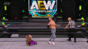 James Cipperly, Bryce Remsburg, and Simon James Kippen in All Elite Wrestling: Revolution (2021)